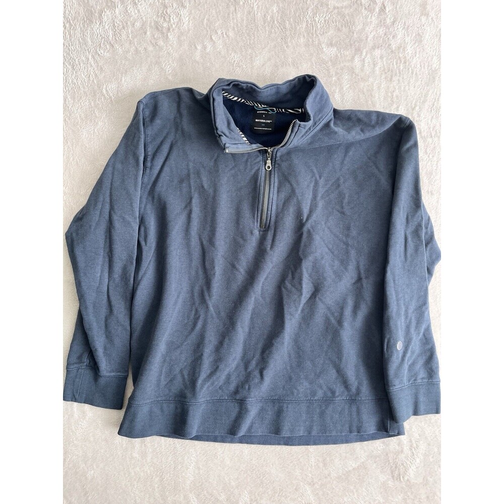 Men's Stance ButterBlend Shelter 1/2 Zip Pullover Navy Size Large Golf Preppy